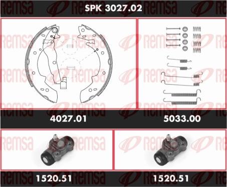 Remsa SPK 3027.02 - Комплект гальм, барабанний механізм autozip.com.ua