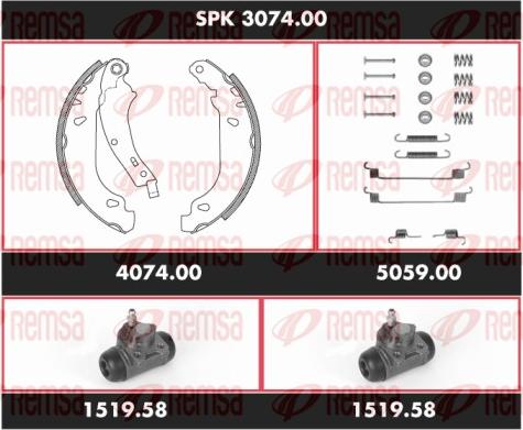 Remsa SPK 3074.00 - Комплект гальм, барабанний механізм autozip.com.ua