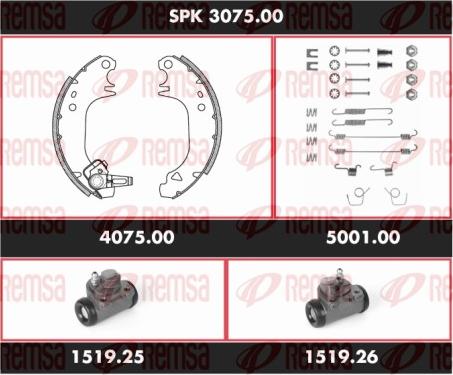 Remsa SPK 3075.00 - Комплект гальм, барабанний механізм autozip.com.ua