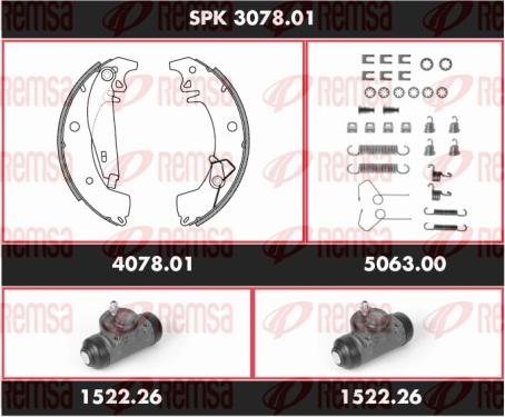 Remsa SPK 3078.01 - Комплект гальм, барабанний механізм autozip.com.ua