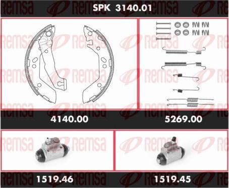 Remsa SPK 3140.01 - Комплект гальм, барабанний механізм autozip.com.ua