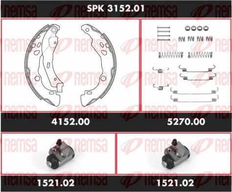 Remsa SPK 3152.01 - Комплект гальм, барабанний механізм autozip.com.ua