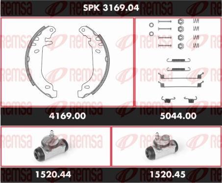 Remsa SPK 3169.04 - Комплект гальм, барабанний механізм autozip.com.ua