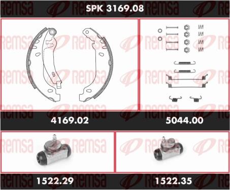 Remsa SPK 3169.08 - Комплект гальм, барабанний механізм autozip.com.ua