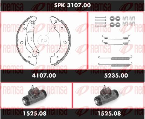 Remsa SPK 3107.00 - Комплект гальм, барабанний механізм autozip.com.ua