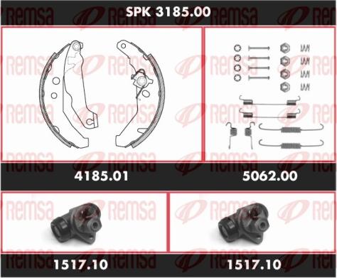 Remsa SPK 3185.00 - Комплект гальм, барабанний механізм autozip.com.ua