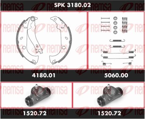 Remsa SPK 3180.02 - Комплект гальм, барабанний механізм autozip.com.ua