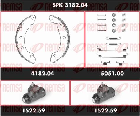 Remsa SPK 3182.04 - Комплект гальм, барабанний механізм autozip.com.ua