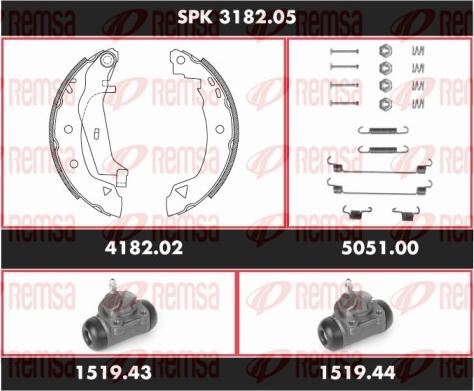 Remsa SPK 3182.05 - Комплект гальм, барабанний механізм autozip.com.ua