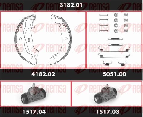 Remsa SPK 3182.01 - Комплект гальм, барабанний механізм autozip.com.ua