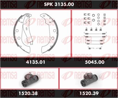 Remsa SPK 3135.00 - Комплект гальм, барабанний механізм autozip.com.ua