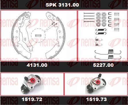 Remsa SPK 3131.00 - Комплект гальм, барабанний механізм autozip.com.ua