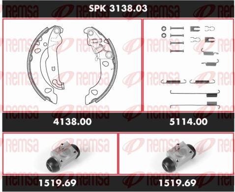 Remsa SPK 3138.03 - Комплект гальм, барабанний механізм autozip.com.ua