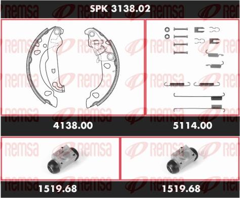 Remsa SPK 3138.02 - Комплект гальм, барабанний механізм autozip.com.ua