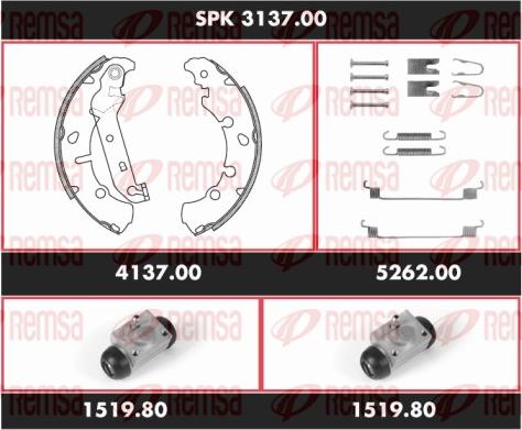 Remsa SPK 3137.00 - Комплект гальм, барабанний механізм autozip.com.ua