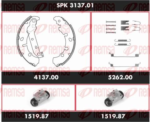 Remsa SPK 3137.01 - Комплект гальм, барабанний механізм autozip.com.ua