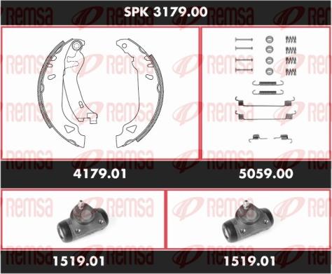 Remsa SPK 3179.00 - Комплект гальм, барабанний механізм autozip.com.ua