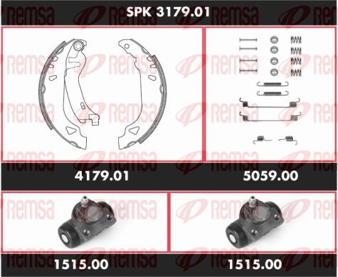 Remsa SPK 3179.01 - Комплект гальм, барабанний механізм autozip.com.ua