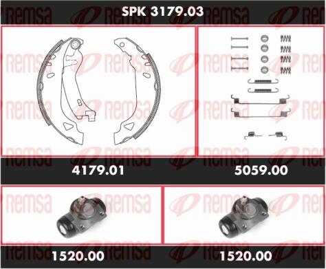 Remsa SPK 3179.03 - Комплект гальм, барабанний механізм autozip.com.ua