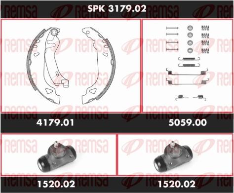 Remsa SPK 3179.02 - Комплект гальм, барабанний механізм autozip.com.ua