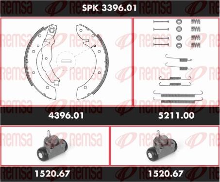 Remsa SPK 3396.01 - Комплект гальм, барабанний механізм autozip.com.ua