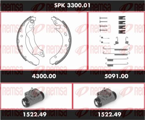 Remsa SPK 3300.01 - Комплект гальм, барабанний механізм autozip.com.ua