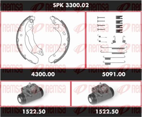 Remsa SPK 3300.02 - Комплект гальм, барабанний механізм autozip.com.ua