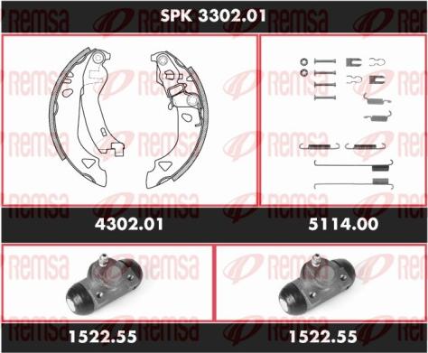 Remsa SPK 3302.01 - Комплект гальм, барабанний механізм autozip.com.ua