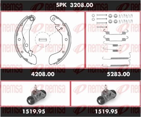 Remsa SPK 3208.00 - Комплект гальм, барабанний механізм autozip.com.ua