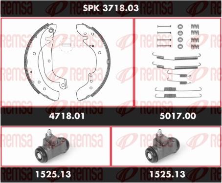 Remsa SPK 3718.03 - Комплект гальм, барабанний механізм autozip.com.ua