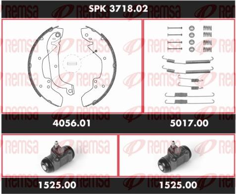 Remsa SPK 3718.02 - Комплект гальм, барабанний механізм autozip.com.ua