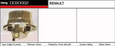 Remy DC80062 - Гальмівний супорт autozip.com.ua