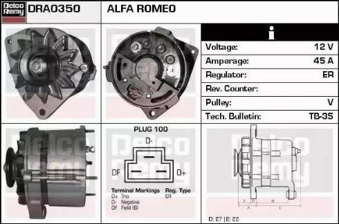 Remy DRA0350 - Генератор autozip.com.ua