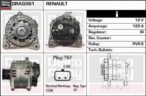 Remy DRA0361 - Генератор autozip.com.ua