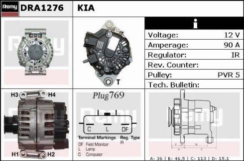 Remy DRA1276 - Генератор autozip.com.ua