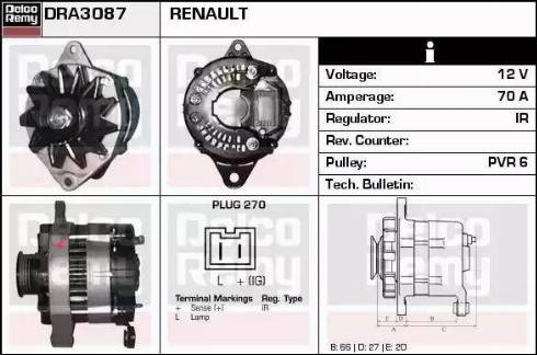 Remy DRA3087 - Генератор autozip.com.ua