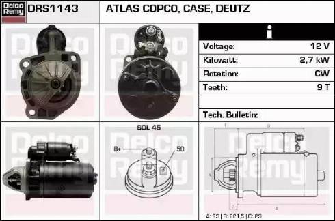 Remy DRS1143 - Стартер autozip.com.ua