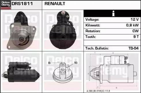 Remy DRS1811 - Стартер autozip.com.ua