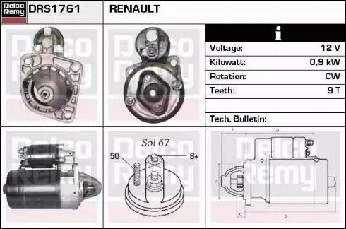 Remy DRS1761 - Стартер autozip.com.ua