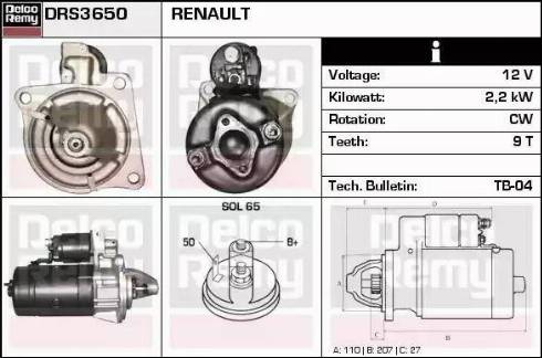 Remy DRS3650 - Стартер autozip.com.ua