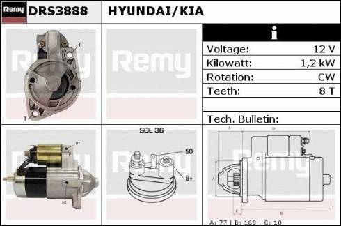 Remy DRS3888X - Стартер autozip.com.ua