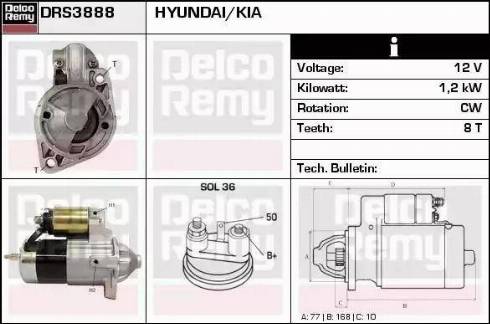 Remy DRS3888 - Стартер autozip.com.ua