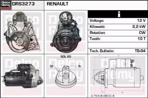 Remy DRS3273 - Стартер autozip.com.ua