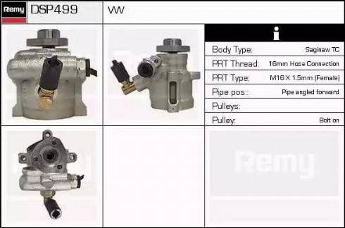 Remy DSP499 - Гідравлічний насос, рульове управління, ГУР autozip.com.ua