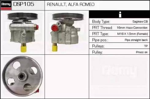 Remy DSP105 - Гідравлічний насос, рульове управління, ГУР autozip.com.ua