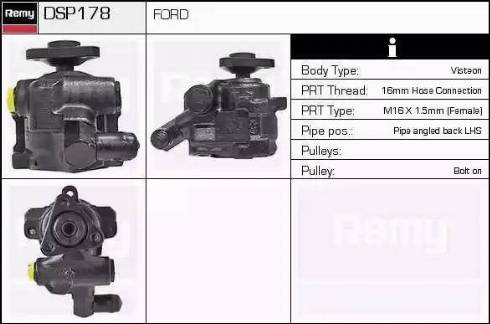 Remy DSP178 - Гідравлічний насос, рульове управління, ГУР autozip.com.ua