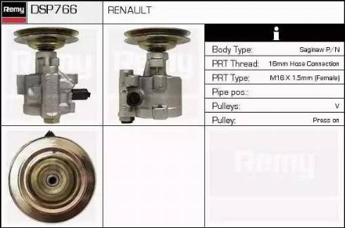 Remy DSP766 - Гідравлічний насос, рульове управління, ГУР autozip.com.ua