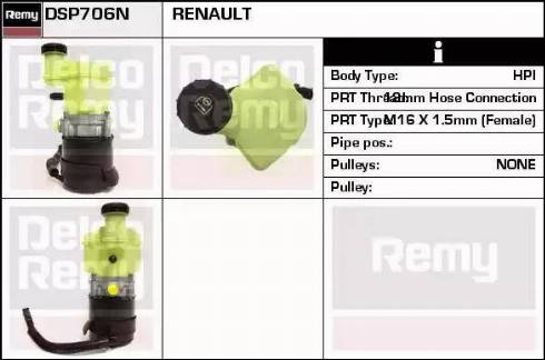 Remy DSP706N - Гідравлічний насос, рульове управління, ГУР autozip.com.ua