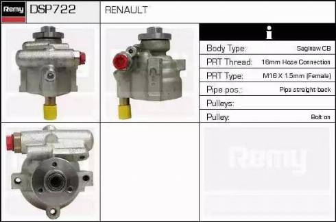 Remy DSP722 - Гідравлічний насос, рульове управління, ГУР autozip.com.ua