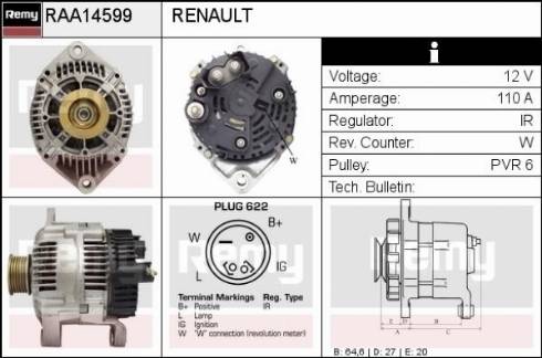 Remy RAA14599 - Генератор autozip.com.ua